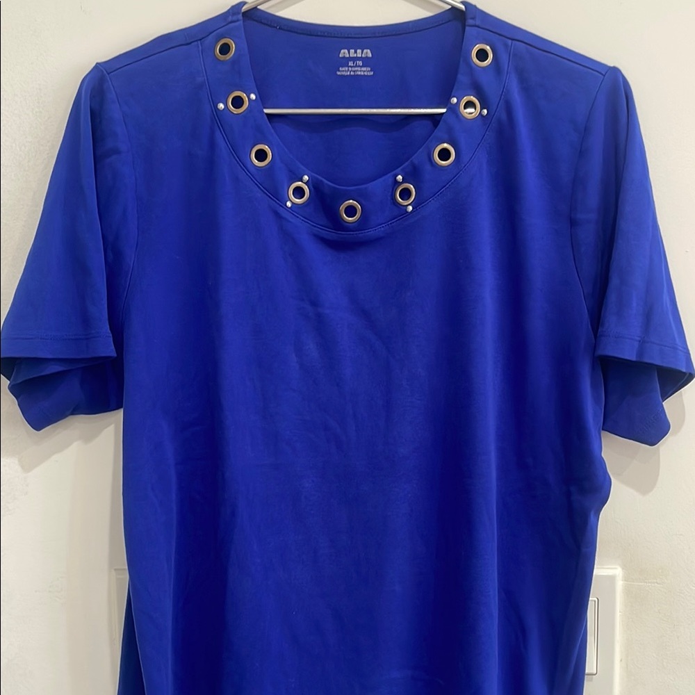 ALIA Blue Eyelet Cotton Shirt 🔥 - Size XL - Picture 4 of 9